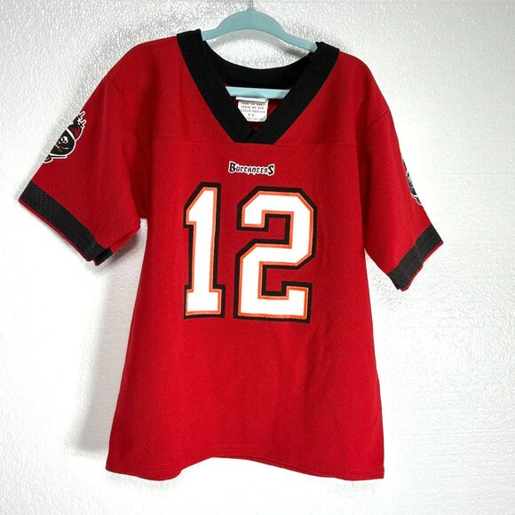 Tampa Bay Buccaneers Logo 7 Vintage Red Jersey #12 Trent Dilfer NFL Kids 5/6 - Picture 1 of 9